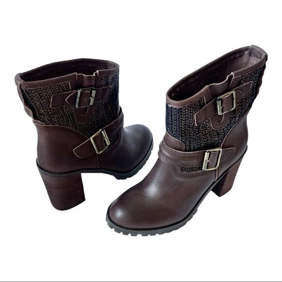 Chinese Laundry Women's Brown Chunky Heel Leafy Boot Size 7 1/2 - Picture 3 of 9